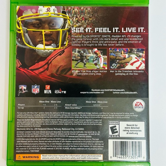 Madden NFL 25 Xbox One Game - Green Case - Picture 2 of 4
